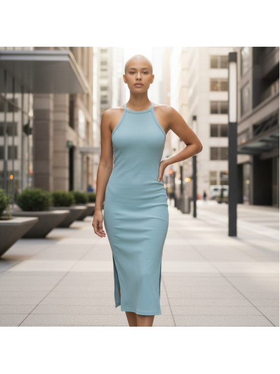 Old Navy Dresses & Skirts - Size L Old Navy Light Blue Ribbed Midi Sleeveless Casual Spring Summer Dress
